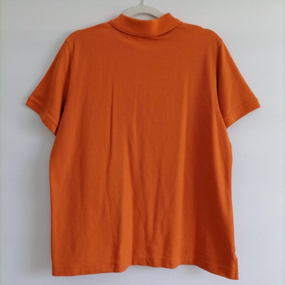 NWT Kate Hill Mens Orange Everyday Comfy Spread Collared Polo Shirt Size X-Large - Picture 4 of 6